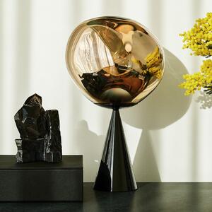 Tom Dixon LED настолна лампа Melt Cone Fat, злато/черно, 47 см, Затъмняване, Черен, Дневна/трапезария, Метал, Дизайн