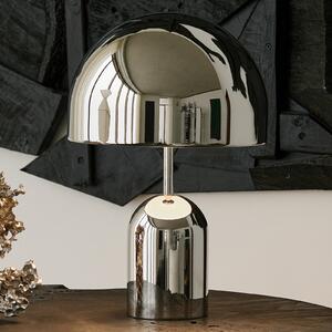 Tom Dixon LED настолна лампа Bell, сребриста, 43 см, с димер, Затъмняване, Металик, Дневна/трапезария, Метал, Дизайн