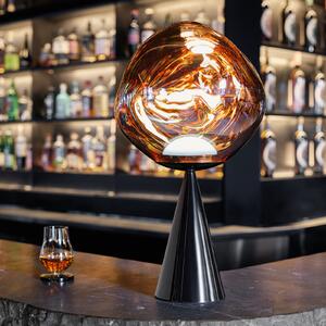 Tom Dixon LED настолна лампа Melt Cone Fat, медна/черна, 47 см, Затъмняване, Мед, Дневна/трапезария, Метал, Дизайн