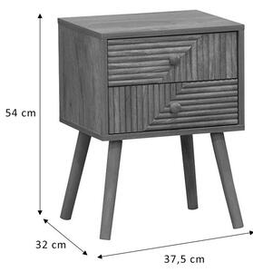 Нощно шкафче Historic с 2 чекмеджета, цвят естествено дърво 37.5x32x54см