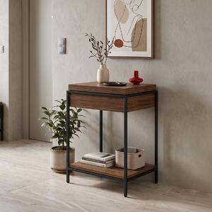 Конзола с място за съхранение „Odar“, орех, 63x63x80 см