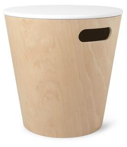 UMBRA Дървена табуретка с място за съхранение “WOODROW“ - цвят бял / натурален