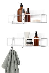 UMBRA Комплект от 2 бр. стенен органайзер за баня "CUBIKO" - бял цвят