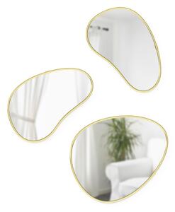 UMBRA Сет от 3 бр. огледала за стена “HUBBA PEBBLE“ - цвят месинг