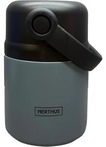 Nerthus Двустенен термос за храна с дръжка - сив - 650 мл