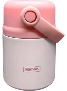 Nerthus Двустенен термос за храна с дръжка - розов - 650 мл