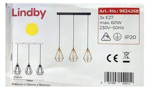 Lindby - Пендел ELDA 3xE27/60W/230V