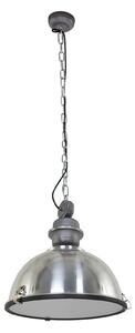 Steinhauer Висящо осветително тяло Bikkel, Ø 42 cm, стоманен цвят, метал, стъкло, E27, Затъмняване, Металик, Кухня, Метал, Индустриален дизайн