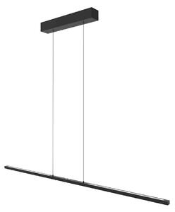 Steinhauer LED висяща лампа Bande, 150 cm нагоре/надолу, черна, CCT, димер, Затъмняване, Черен, Дневна/трапезария, Метал, Модерен
