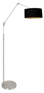 Steinhauer Степенна лампа Prestige Chic стоманено-черно-златиста Височина 250 cm, Затъмняване, Металик, Дневна/трапезария, Метал