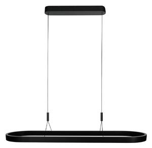 Steinhauer LED висяща лампа Mykty, черна, дължина 120 cm, метал, 2-лампова., Затъмняване, Черен, Дневна/трапезария, Метал, Модерен