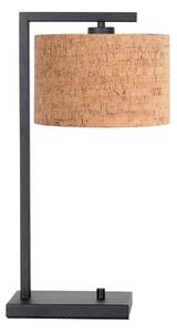 Steinhauer Настолна лампа Stang, черна/кафява, височина 51 cm, корк, Черен, Дневна/трапезария, Метал, Модерен