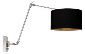 Steinhauer Стенна лампа Prestige Chic стомана/черно-златно, изпъкване 90 cm, Затъмняване, Металик, Дневна/трапезария, Метал