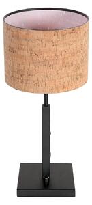 Steinhauer Настолна лампа Stang, черна/кафява, височина 40 cm, корк, Черен, Дневна/трапезария, Метал, Модерен