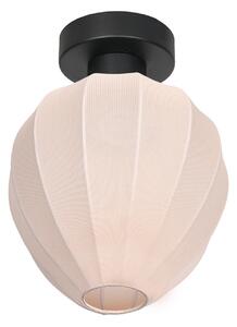 Mexlite Таванна лампа Bloeba, бяла/черна, Ø 25 cm, лен/метал, Затъмняване, Бял, Дневна/трапезария, Плат / текстил