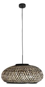 Steinhauer Висяща лампа Sparkled Light 4476ZW, плетена от бамбук, Ø 50 см, Затъмняване, Черен, Дневна/трапезария, Бамбук