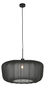 Steinhauer Висяща лампа Sparkled Light, черен найлон, Ø 60 см, E27, Затъмняване, Черен, Дневна/трапезария, Плат / текстил, Модерен