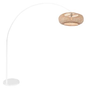 Steinhauer Свещник Sparkled Light, бял/естествена бамбукова плетена конструкция, Бял, Дневна/трапезария, Метал, Средиземноморски