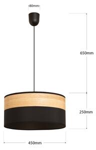 Полилей на кабел ALBA 1xE27/15W/230V Ø 45 см черен/кафяв