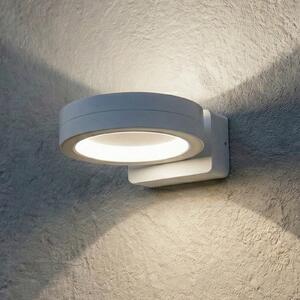 Lindby LED външна стенна лампа Selviro, бяла, Ø 20 cm, IP65, Бял, Алуминий, Модерен