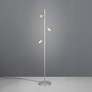 Trio Lighting LED стояща лампа Romeo, височина 150 cm, никелово метално покритие, 3-степенно, Затъмняване, Металик, Дневна/трапезария, Метал, Модерен