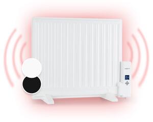 OneConcept Wallander, маслен радиатор, 600 W, термостат, маслено нагряване, ultra плосък дизайн, бял