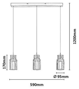 Rabalux 72036 - LED полилей на кабел ZAYEN LED/27W/230V 3000K златен