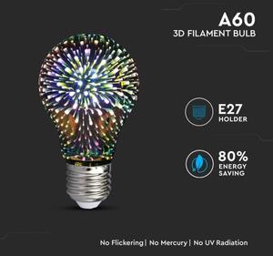 LED 3D Декоративна крушка FILAMENT A60 E27/3W/230V 3000K