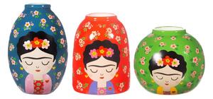 Керамични вази в комплект от 3 бр. (височина 8 cm) Floral Frida – Sass & Belle
