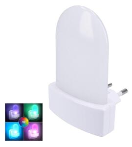 Solight WL910 - LED RGB Лампа за ориентация за контакт със сензор LED/0,5W/230V