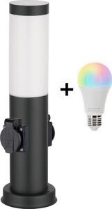 Brilagi - LED RGBW външна лампа с 2 гнезда, 1xE27/9W/230V, 40 см, IP44, черна