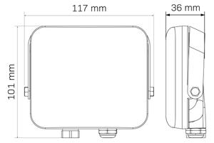Екстериорен LED прожектор MILKY LED/20W/230V 4000K IP65 черен