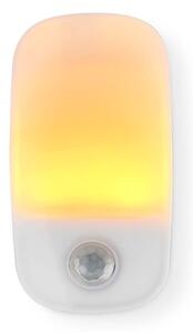 Nedis LNLW10WT - LED Ориентираща лампа за контакт със сензор за движение LED/0,55W/230V