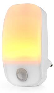 Nedis LNLW10WT - LED Ориентираща лампа за контакт със сензор за движение LED/0,55W/230V