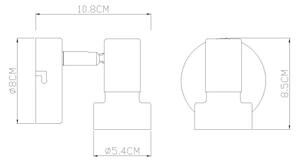 Globo 57917-1G - Спот аплик MASON 1xGU10/25W/230V черен/златист