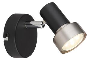 Globo 57917-1N - Спот аплик MASON 1xGU10/25W/230V черен/сребрист