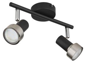 Globo 57917-2N - Спот MASON 2xGU10/25W/230V черен/сребрист