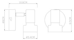 Globo 57917-1N - Спот аплик MASON 1xGU10/25W/230V черен/сребрист