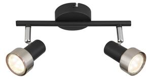 Globo 57917-2N - Спот MASON 2xGU10/25W/230V черен/сребрист