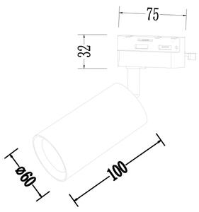 Спот за 1-фазна релсова система PIPE 1xGU10/10W/230V черен
