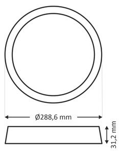 LED Плафониера ROUND LED/24W/230V 4000K Ø 28,8 см черен
