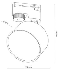 Спот за релсова система AVIA 1xGX53/15W/230V бял