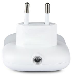 LED Нощна лампа за контакт със сензор за здрач 2xUSB LED/0,45W/230V 3000K