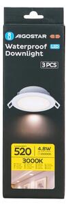 Aigostar -К-кт 3x LED Екстериорна лампа за вграждане LED/4,8W/230V 3000K IP65 бял