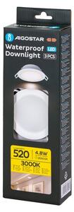 Aigostar -К-кт 3x LED Екстериорна лампа за вграждане LED/4,8W/230V 3000K IP65 бял
