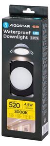 Aigostar-К-кт 3x LED Екстериорна лампа за вграждане LED/4,8W/230V 3000K IP65 черен