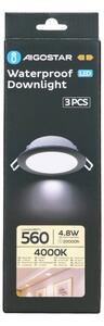 Aigostar-К-кт 3x LED Екстериорна лампа за вграждане LED/4,8W/230V 4000K IP65 черен