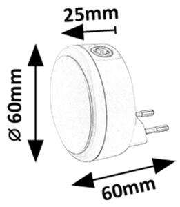 Rabalux 76000 - LED Нощна лампа за контакт ZOFE LED/0,3W/230V