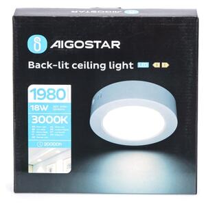 Aigostar - LED Плафон за повърхностен монтаж LED/18W/230V Ø 22,6 см 3000K бял