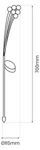 LED Соларна лампа MULTI LED/0,06W/1,2V 150 mAh IP44 черен